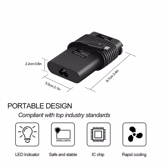 Adaptateur de chargeur d'ordinateur portable d'alimentation 45W pour DELL